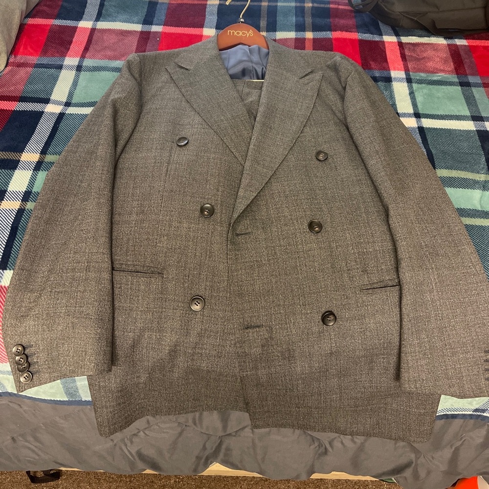 Suitsupply Grey Double Breasted Suit Size 44R